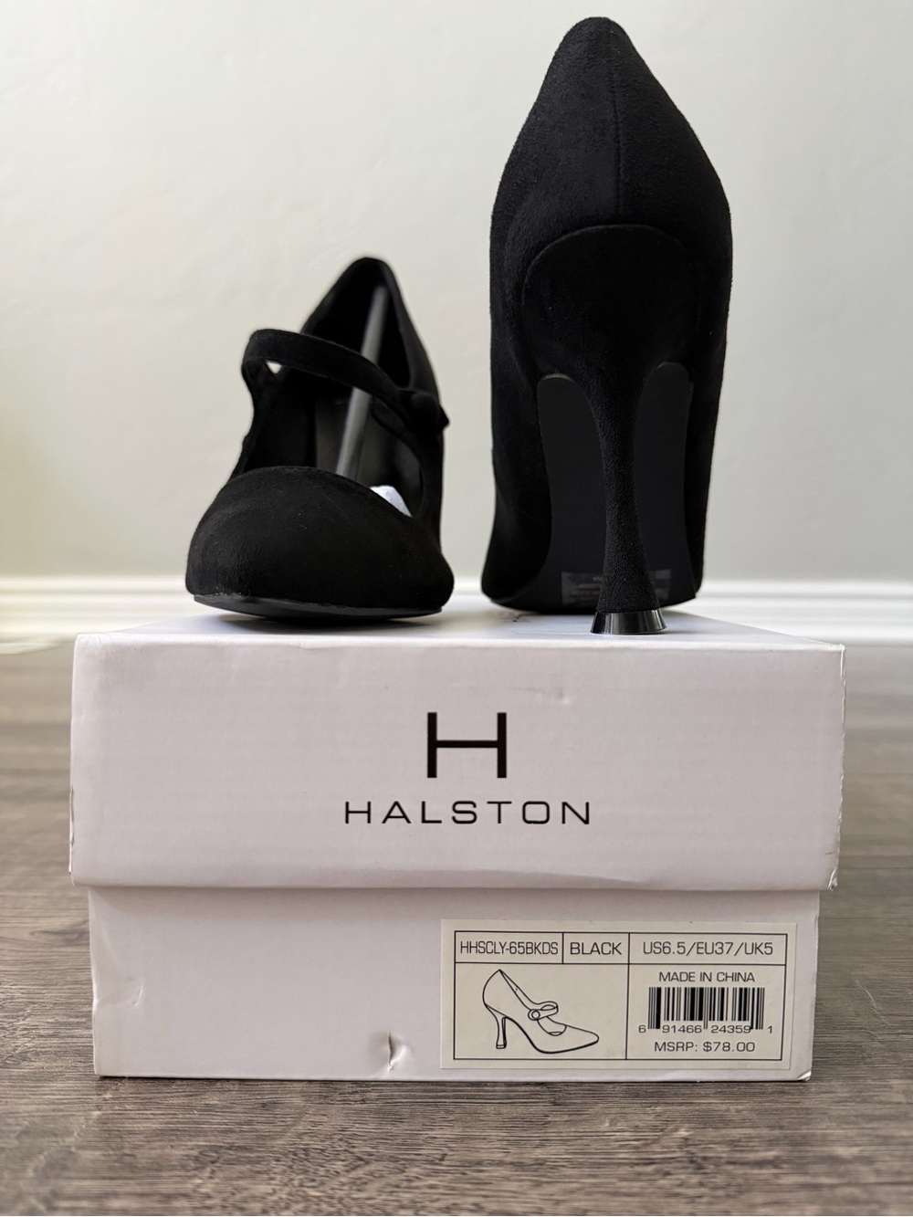 H Halston Womens Sicily Black Mary Jane Pumps Size 6.5 Whimsigoth Pointed Toe - Picture 9 of 11